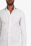 Zegna White/Brown Pinstripe Button Down Shirt Size 39 Mens