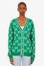 Gucci Green Cotton GG Intarsia Cardigan Size L