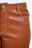 Staud Brown Vegan Leather High Waisted Tailored Pants Size 12