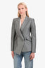 Alexander McQueen Grey Wool Structured Asymmetric Blazer Size 44