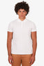Saint Laurent White Cotton Logo Polo Shirt Size XL Mens