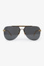 Louis Vuitton Gold Toned Monogram Round Frame Sunglasses