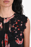 Giambatista Valli Black/Red Silk Sleeveless Top Size S