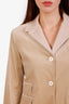 Blazer beige en velours Loro Piana à boutonnage simple, taille 38