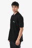 Christian Dior Black Cotton Logo Floral Embroidered 'Jardin' Polo T-Shirt Size XL