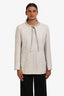 Pre-loved Chanel™ 1999 Silver Shimmer Tweed Evening Jacket Size 38