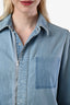 Combinaison short à manches longues en jean de coton bleu Stella McCartney, taille 38