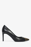 Saint Laurent Black Leather Studded Pointed Toe Heels Size 37.5