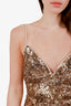 Lovers and Friends Gold Sequin Fringe Mini Dress Size XS