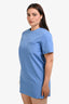 Miu Miu 2024 Blue Distressed Hem Short Sleeve Mini Dress Size 42