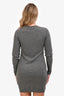 Theory Grey Cashmere Blend Crewneck Long Sleeve Mini Dress Size M