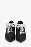Pre-loved Chanel™ 2018 Black Detachable Jeweled Bow Broach Booties Size 41.5C