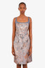 J. Mendel Paris Blue/Rose Gold Sleeveless Mini Dress Size 12
