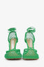 Bottega Veneta Green Stretch Lace Up Net Heels Size 39