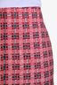 Marni Pink/Black Tweed Linen Cotton Blend A-Line Skirt Size 40
