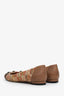 Gucci Brown/Multicolour Leather and GG Raffia Horsebit Ballet Flats Size 39