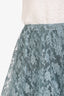 Gucci 2022 Blue Lace 'Stiff Rose' Asymmetrical Skirt Size 40