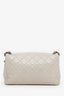 Pre-loved Chanel™ 2014-15 Light Grey Calfskin Quilted Easy Flap Shoulder Bag