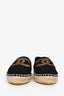 Pre-loved Chanel™ Black/Gold Glitter Tweed CC Espadrilles Size 39