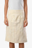Dries Van Noten Cream Floral Imprint Midi Skirt Size 36