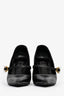 Lanvin Black Leather Pearl Buckle Mary Jane Heels Size 38