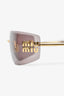 Miu Miu Purple Logo Shield 'Aube' Sunglasses