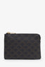 Celine Black/Brown Triomphe Canvas Coin Purse with Key Chain