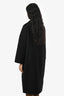 Hermès Black Cashmere Long Line Zip Coat Size 32