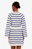 Pre-loved Chanel™ White/Blue Cashmere Striped Long Cardigan Size 36