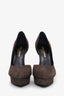 Saint Laurent Brown Suede Pointed-toe Platform Pumps Size 36