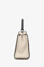 Sac à main Fendi Peek-a-Boo moyen en cuir crème avec poignée supérieure et bandoulière