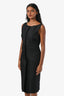Gucci By Tom Ford 2005 Black Cotton Silk Sleeveless Midi Dress 44