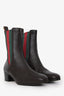 Gucci Brown Leather Web Accents 'Karen Lifford' Chelsea Ankle Boots Size 37