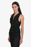 Ganni Black Pinstripe Rushed Vest Size 36