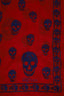 Alexander McQueen Red Silk Skull Print Scarf