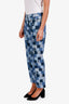 Louis Vuitton Blue Denim Monogram Checkerboard Straight Leg Jeans Size 36