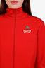 Gucci Red Cherry Embroidered Zip-Up Jacket Size XS