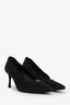 Pre-loved Chanel™ Black Satin CC Camellia Pump Size 37.5
