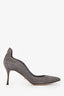 Sergio Rossi Grey Suede With Cutout High-Heel Pumps Size 37