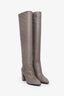 Prada Grey Leather Knee High Boots Size 36.5