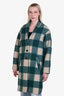 Isabel Marant Etoile Green & Beige Wool Klelayo Check Coat Size 38