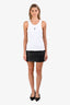 Miu Miu 2024 Black Calfskin Leather Logo Mini Skirt Size 36