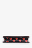 Prada Black Saffiano Heart Print Mini Wallet on Chain