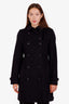 Burberry Black Cashmere Wool Double Breasted Belted Coat Size US 8