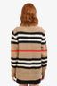 Burberry Beige Mohair-blend Stripe-Intarsia Cardigan Size S