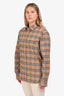 Burberry Beige Novacheck Cotton Button-Up Shirt Size M