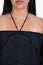 Jonathan Simkhai Navy/Black Lace Off-Shoulder Long Sleeve Top Size L