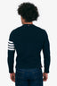 Thom Browne Navy Cotton 4-Bar Crewneck Sweater Size 2 Mens