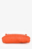 Bottega Veneta Orange Leather Intrecciato Nodini Crossbody Bag