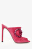 Gucci Pink Suede Crystal Horsebit Mule Heels Size 41